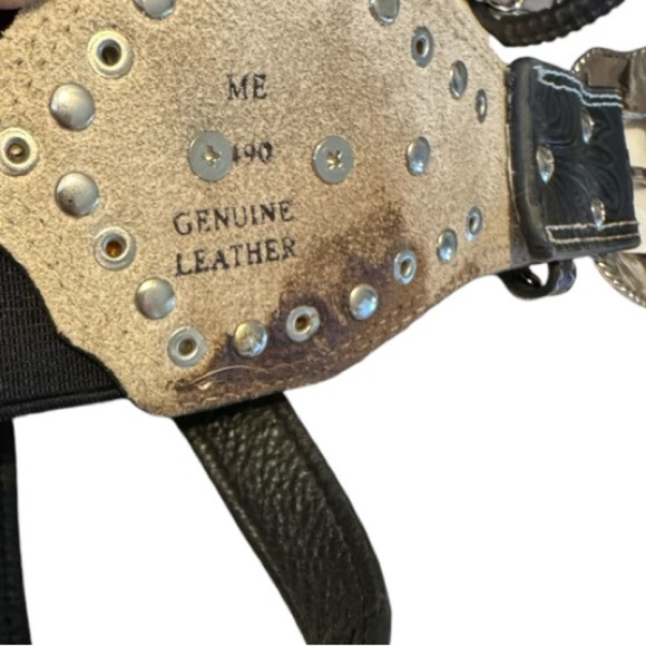 Vintage Leather & Elastic‎ Embellished Belt main image 5